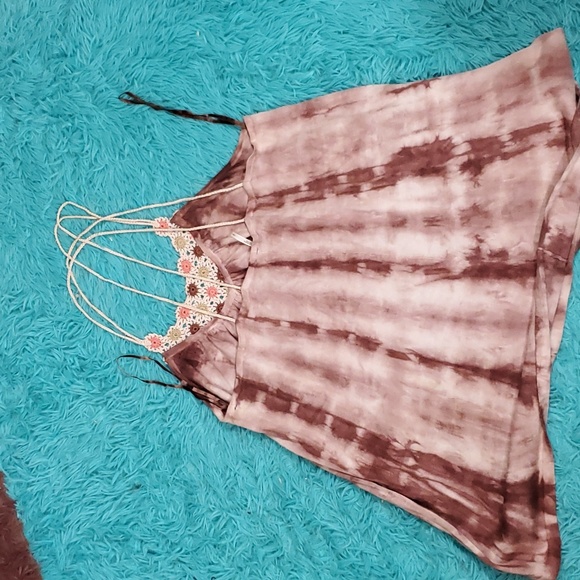 Free People Crochet and Cord Tie Dye Tank Top - Picture 3 of 4